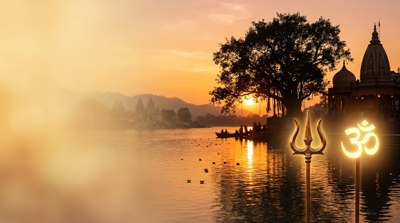 Devotional Om and Trishul background